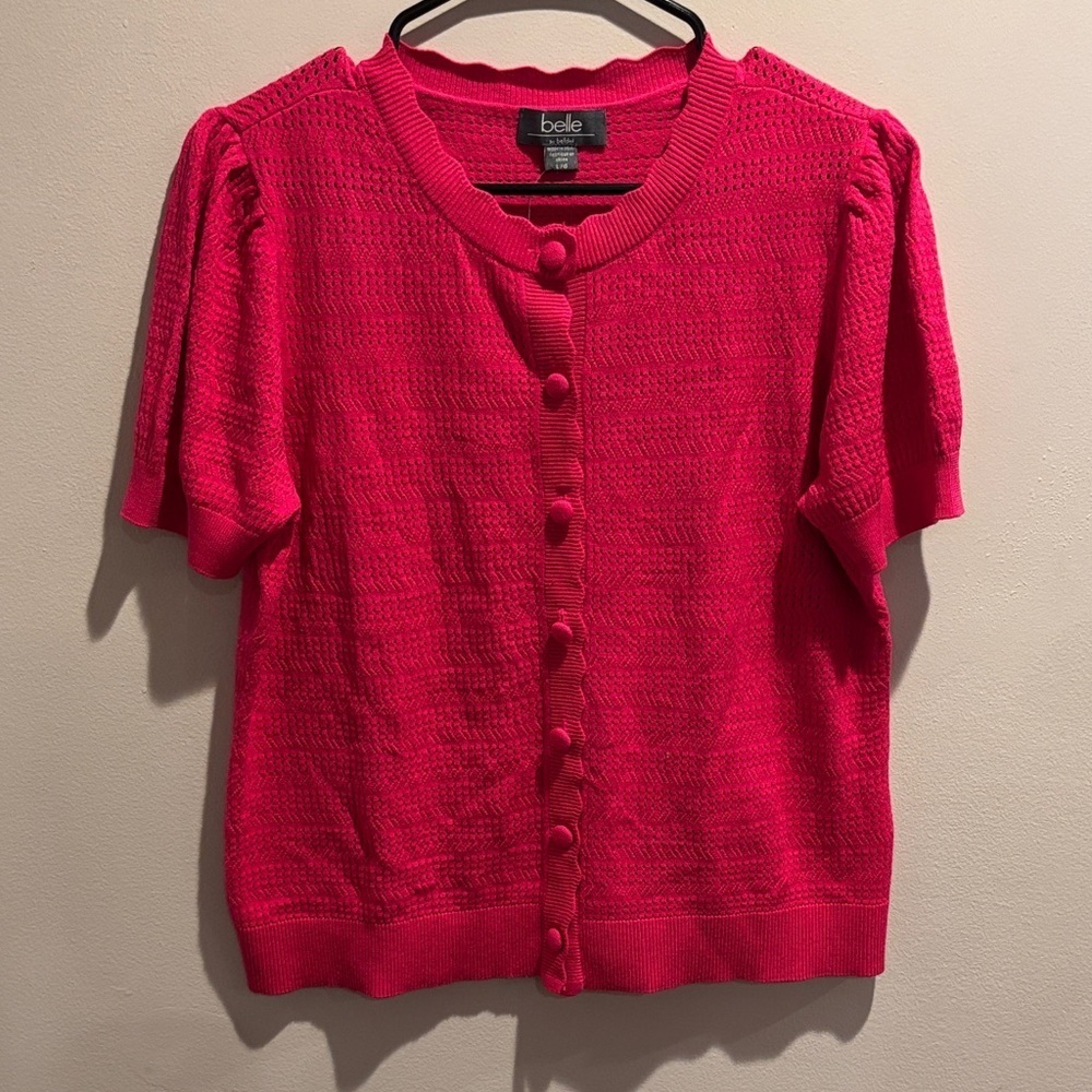 Bebe Women's Vibrant Pink Knit Blouse